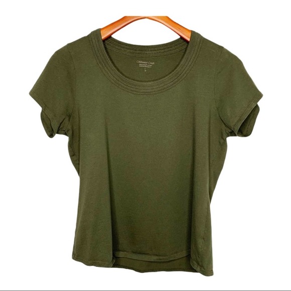 Coldwater Creek Tops - COLDWATER CREEK Olive Green Short Sleeve Top L